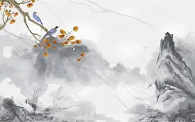 中国风背景古展板意境展板水墨画