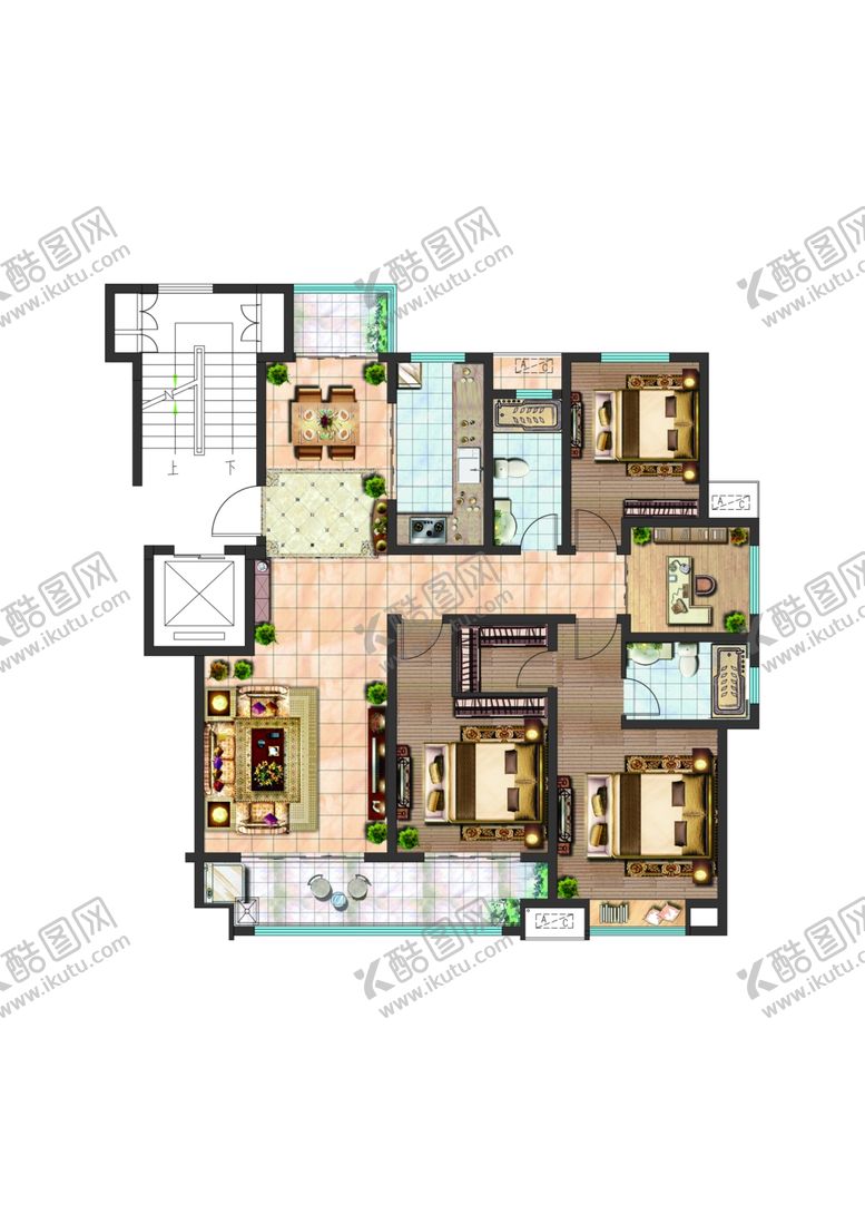 编号：40651010051443541324【酷图网】源文件下载-户型图渲染素材设计图片