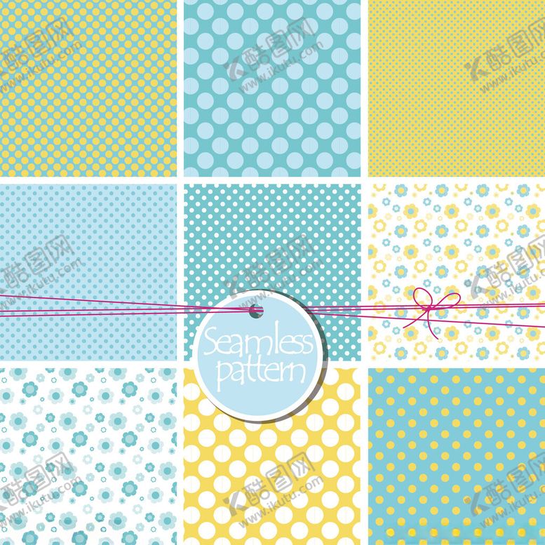 编号：89029211022002574436【酷图网】源文件下载-多彩拼布图案与装饰元素