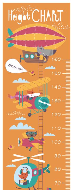 儿童卡通飞机身高图