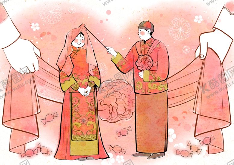 编号：83545206242344241174【酷图网】源文件下载-婚礼手绘插画海报