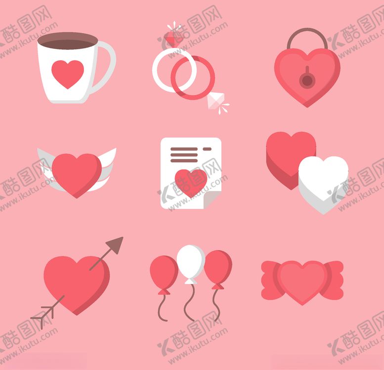 编号：42768105100522352930【酷图网】源文件下载-浪漫情人节元素