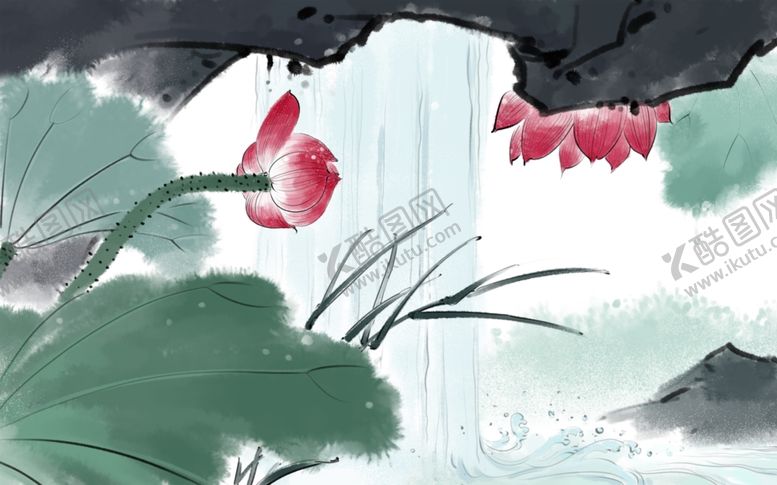 编号：59909409261136536357【酷图网】源文件下载-手绘荷花插画