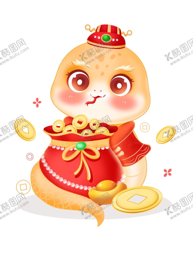 编号：13224101291715004651【酷图网】源文件下载-卡通蛇年国潮形象