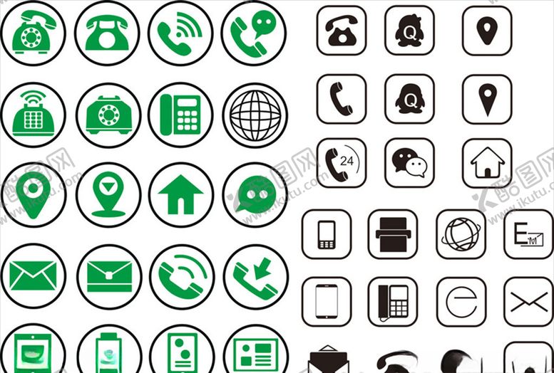 编号：90145909210502575239【酷图网】源文件下载-电话图标矢量电话微信图标