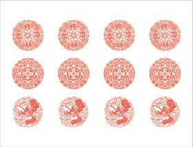 古典圆形图案花边花纹传统花纹矢量边框