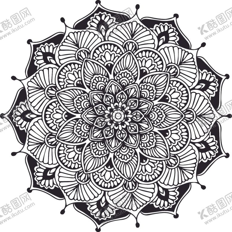 编号：22246110111133157395【酷图网】源文件下载-曼陀罗花纹