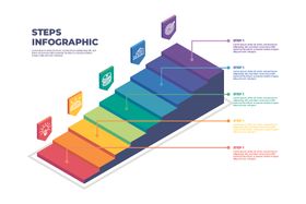 彩色步骤信息图模板
