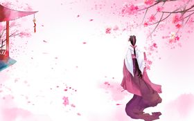 女性人物国风古风插画背景素材