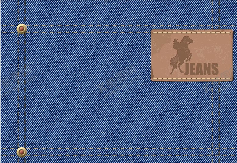 编号：41898409091042541631【酷图网】源文件下载-蓝色牛仔布上的皮革标志