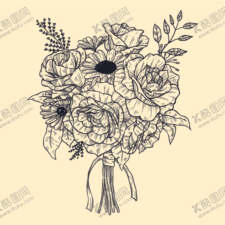 编号：44090410301635515098【酷图网】源文件下载-手绘花