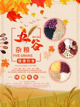 五谷杂粮海报谷物豆豆素材