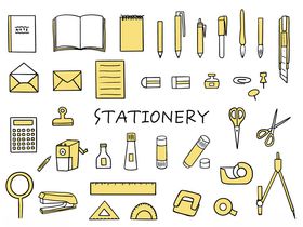 多样文具图标集合