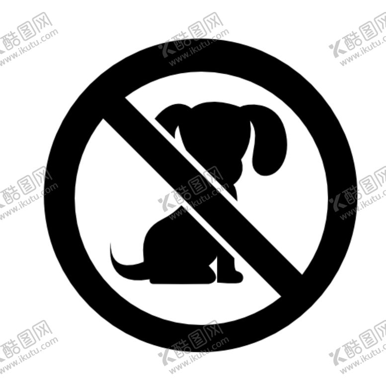 编号：19454509250106107023【酷图网】源文件下载-宠物禁止入内标志