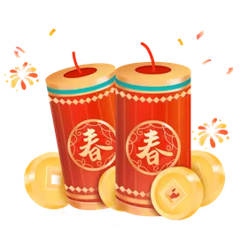 喜庆红色中国风2026新春鞭炮节日元素