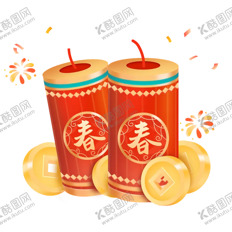 编号：45636408131004381459【酷图网】源文件下载-喜庆红色中国风2026新春鞭炮节日元素