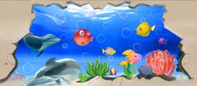 海底世界墙绘效果图