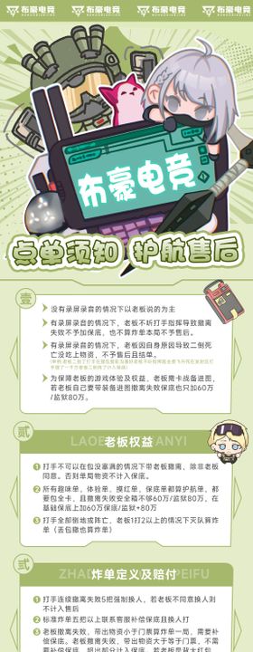 三角洲卡通售后服务长图海报