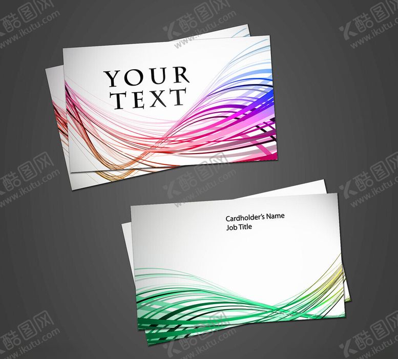 编号：67895011181123334948【酷图网】源文件下载-多彩线条创意名片设计