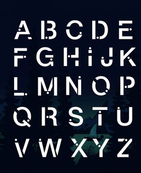 白色大写字母艺术字