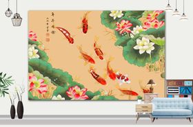 山水画床头现代装饰墙挂
