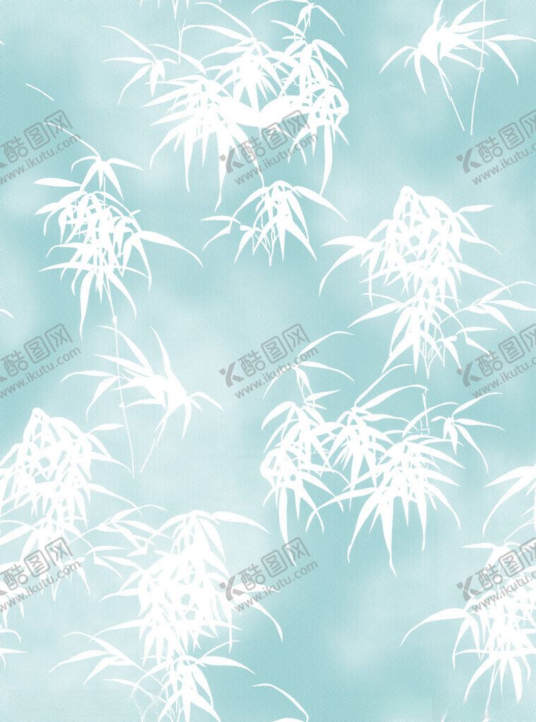 编号：34173304061506443890【酷图网】源文件下载-淡蓝背景下的白色竹叶图案