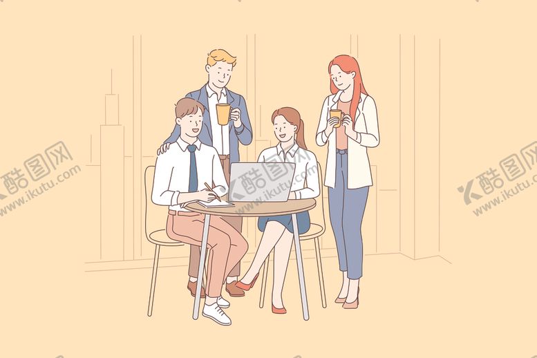 编号：61714410210848191529【酷图网】源文件下载-简约人物生活形象插画