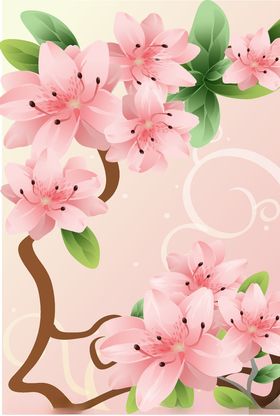 梅花花卉 植物 粉色ai矢量文