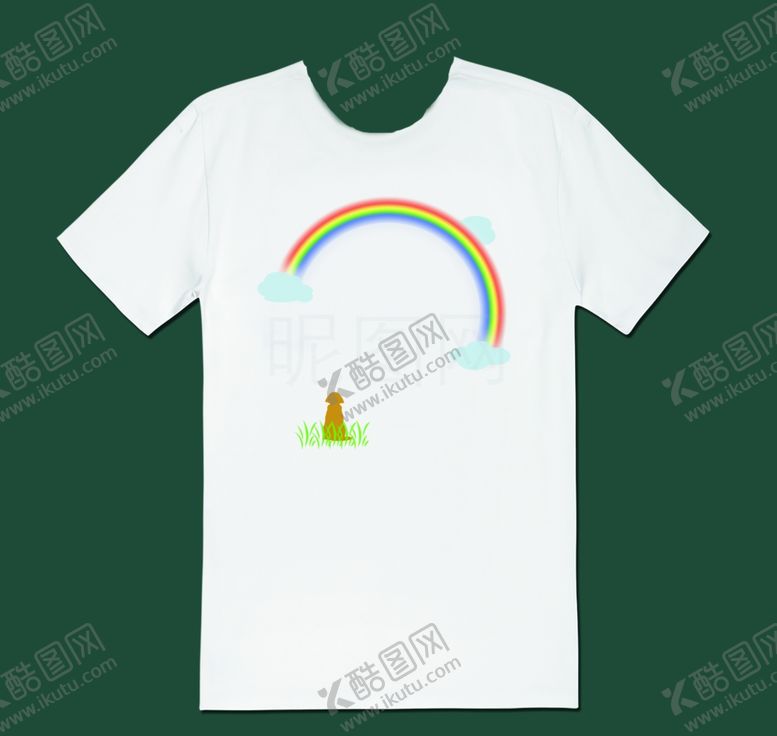 编号：52511805012127153152【酷图网】源文件下载-个性T恤图案设计遇见彩虹