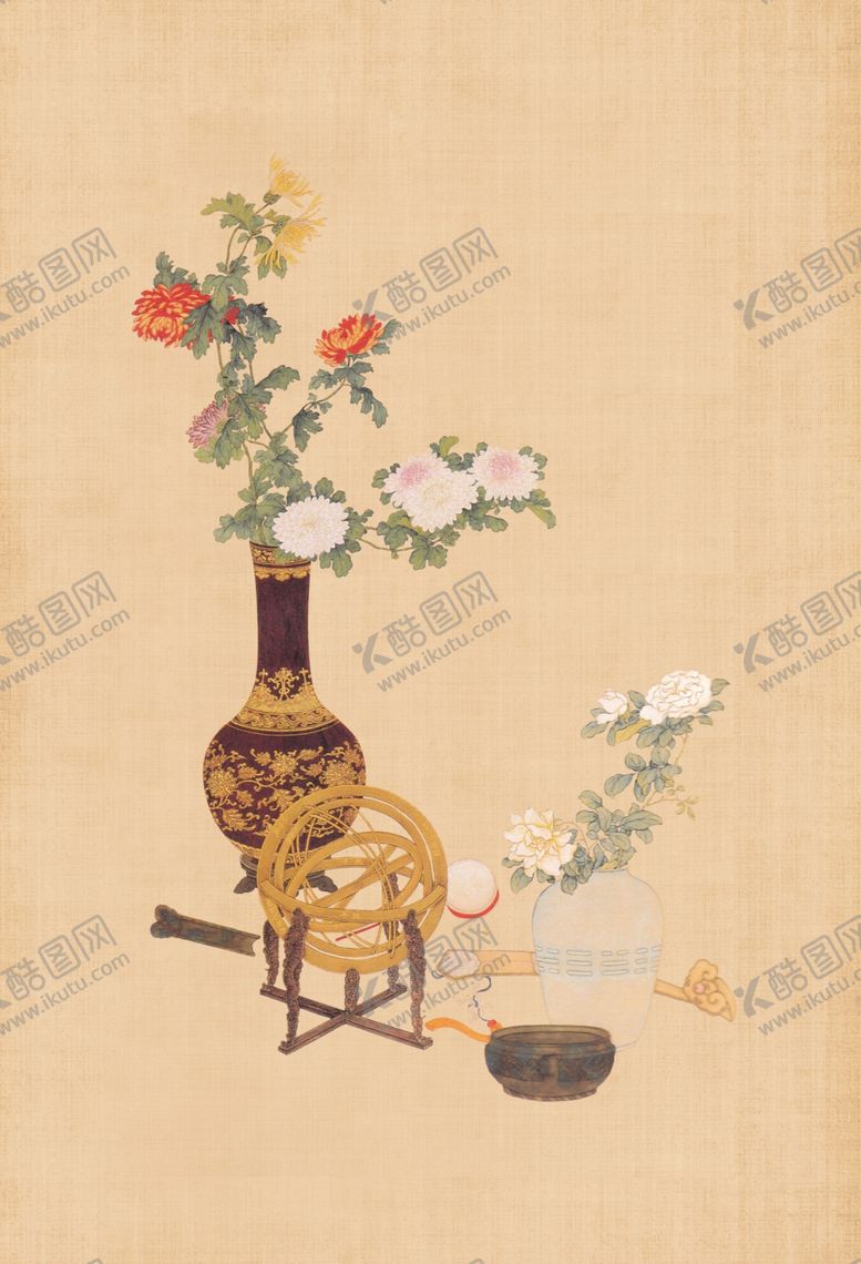 编号：29120802010334266866【酷图网】源文件下载-国风工笔国画分层素材