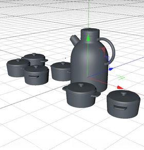 C4D模型餐具泡面蛋糕塑料叉子