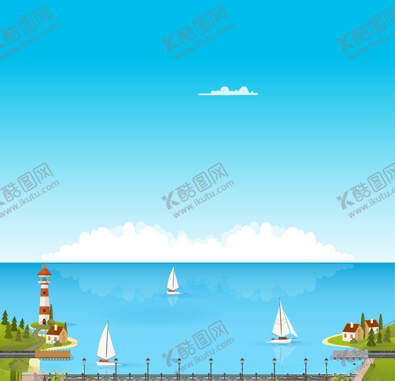 编号：83358805100844555116【酷图网】源文件下载-矢量景色自然风光手绘插画