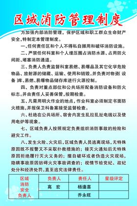 区域消防管理制度