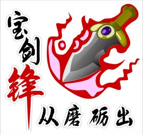 宝剑锋从磨砺出墙面励志贴