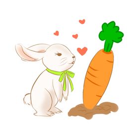 兔子胡萝卜插画