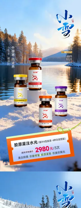 医美节气小雪海报
