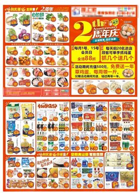2周年庆美食促销海报