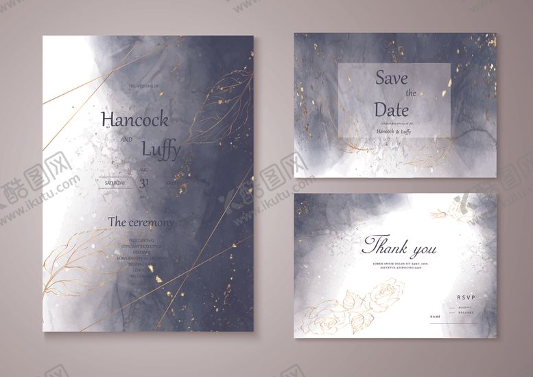 编号：60388204031332172086【酷图网】源文件下载-梦幻风婚礼请柬