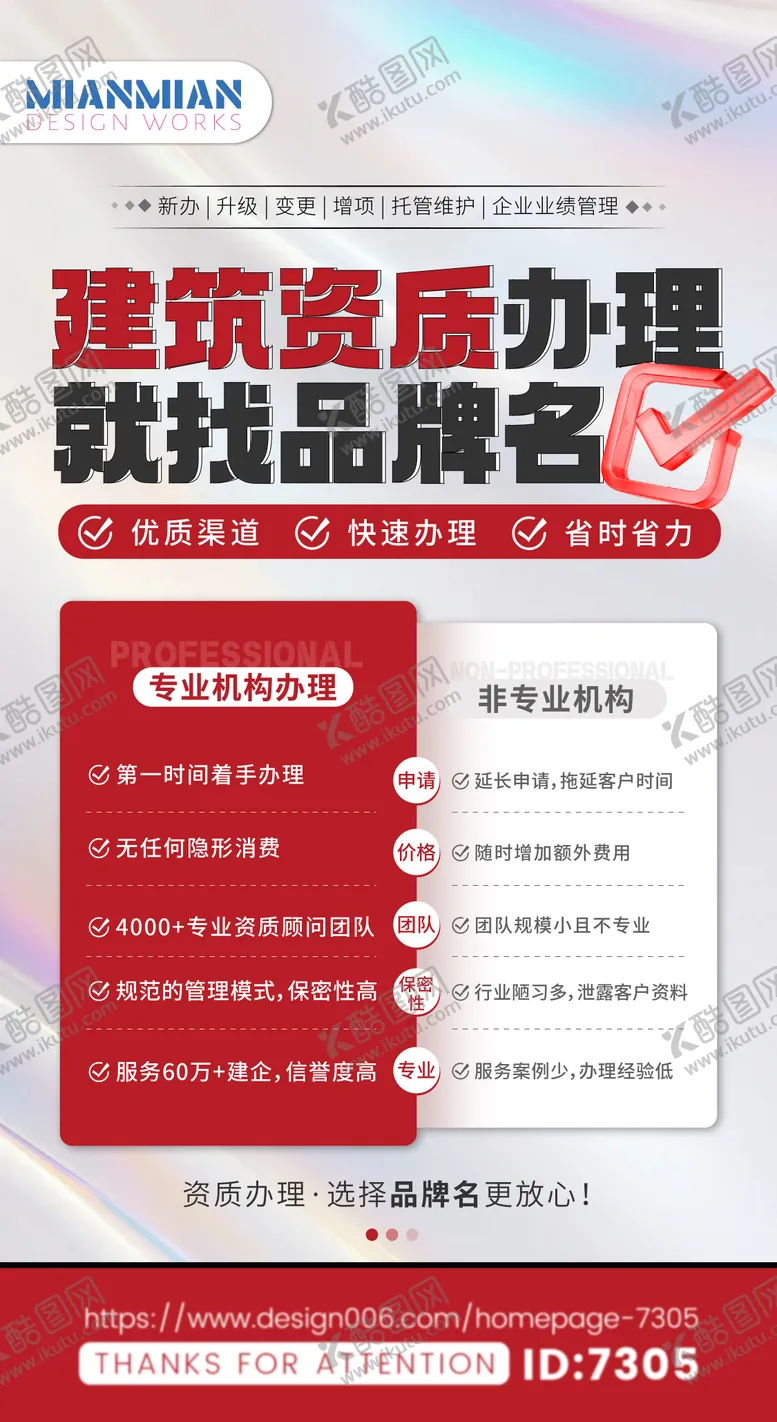 建筑资质办理海报安全对比
