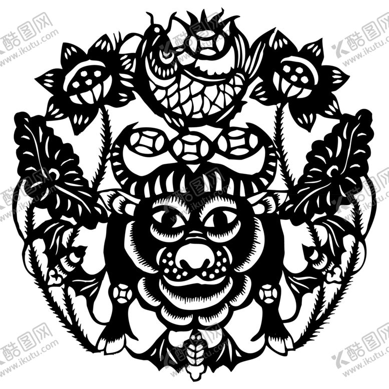 编号：69084804181907244398【酷图网】源文件下载-牛年剪纸