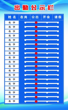 出勤公示栏模板