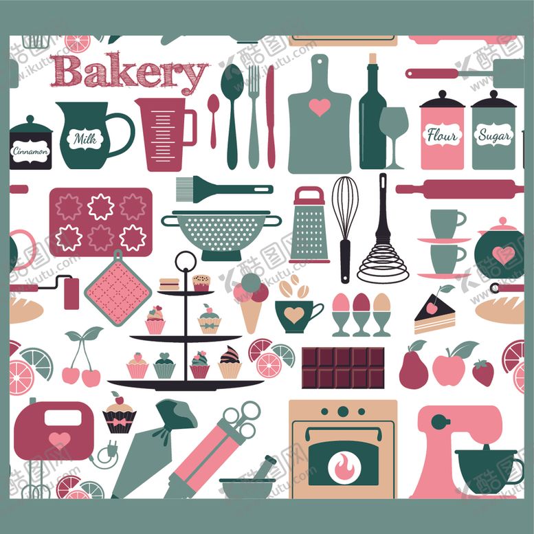 编号：97639109221850442545【酷图网】源文件下载-烘培工具背景