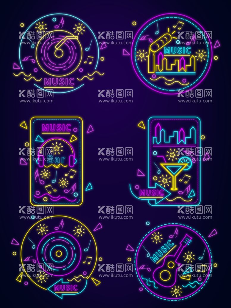 编号：30073212041606224546【酷图网】源文件下载-霓虹灯造型