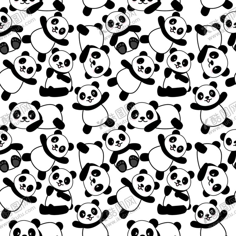 编号：12508609141922579712【酷图网】源文件下载-熊猫图案矢量母婴用品