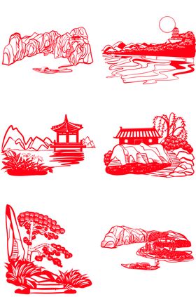 中国风节日剪纸画