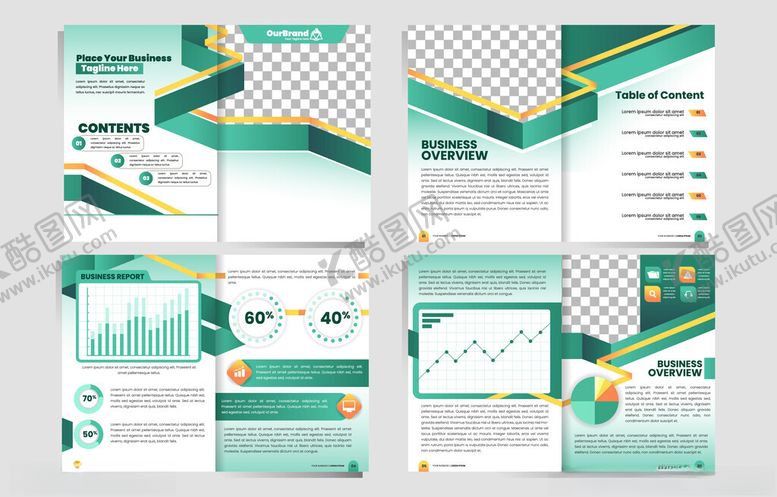 编号：64529004030327152475【酷图网】源文件下载-清新绿色画册