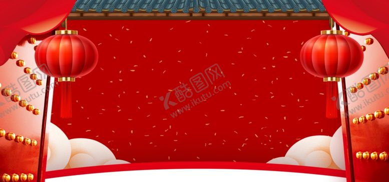 编号：87478412300037285853【酷图网】源文件下载-过年不打烊年货节背景素材