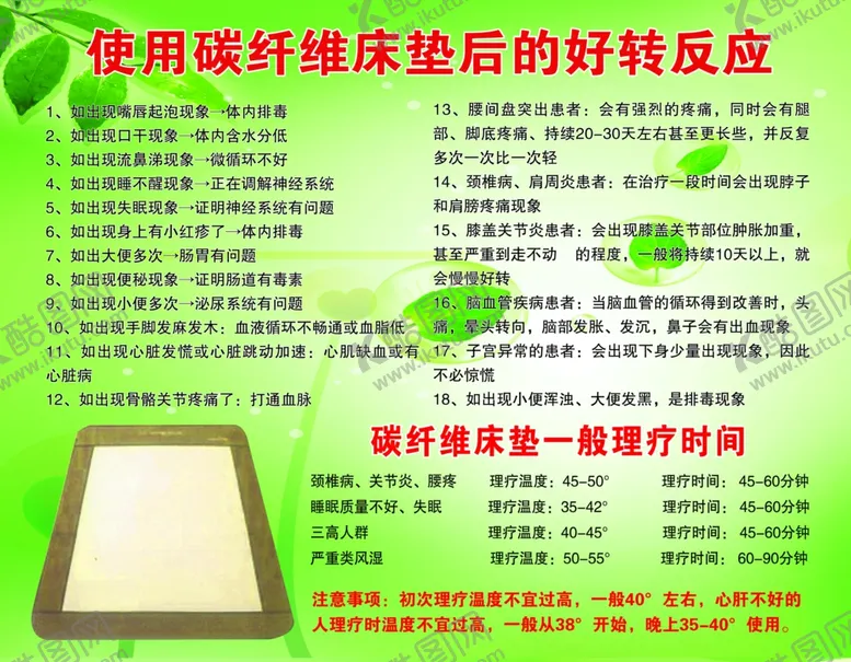 编号：92669707010018366286【酷图网】源文件下载-新生活理疗店碳纤维床垫