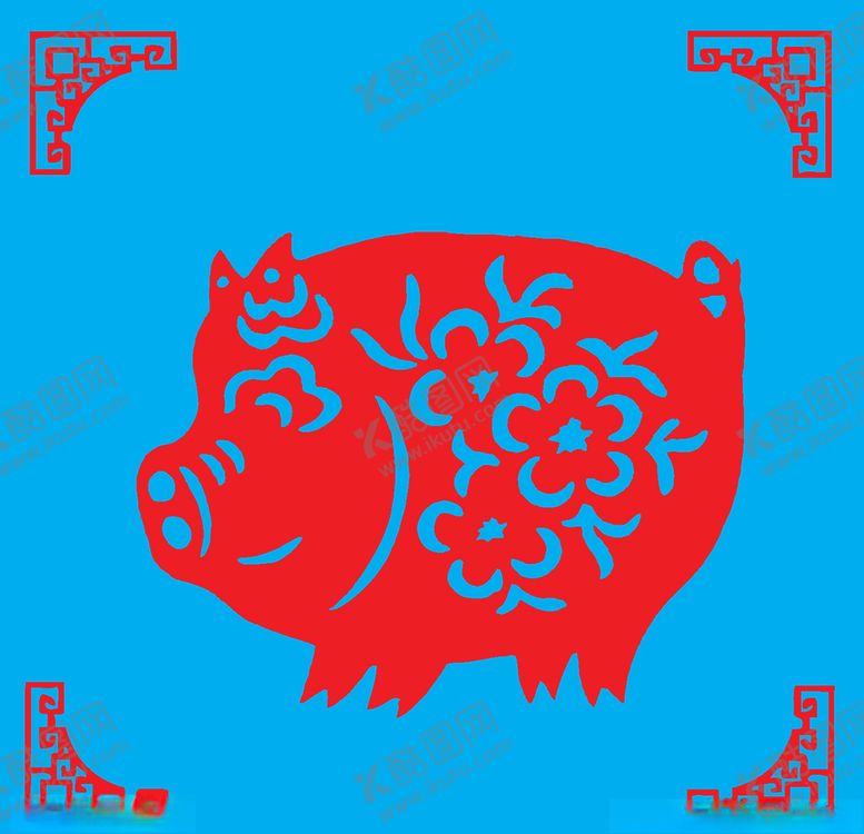 编号：33258604282327049932【酷图网】源文件下载-猪剪纸