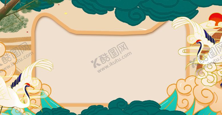 编号：47320910182103458333【酷图网】源文件下载-手绘国潮风展板背景